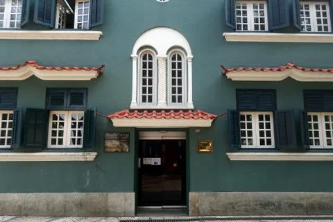 Edificio Administrativo Do museu Maritimo, in Macau Stock Photos