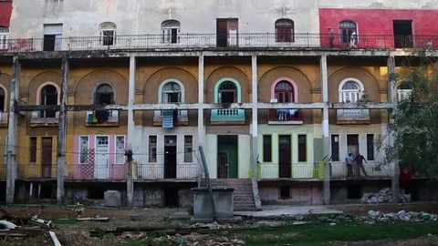 Edificio Arcos Building in Havana. Stock Footage 77763642