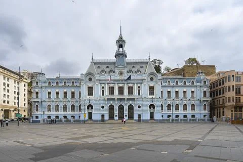 Edificio Armada de Chile at Plaza Sotomayor, UNESCO World Heritage Site, Stock Photos