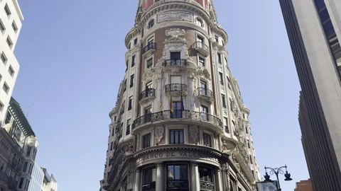 Edificio Banco de Valencia Historic Architecture Valencia Spain Stock Footage 335890914