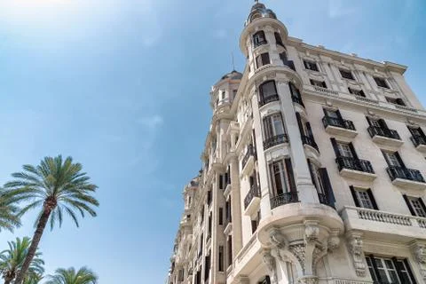 Edificio Carbonell, a historic building in Alicante - Spain. Built in 1918 Stock Photos