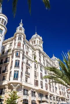Edificio Carbonell, a historic building in Alicante, Spain. Built in 1918 Fotos de archivo