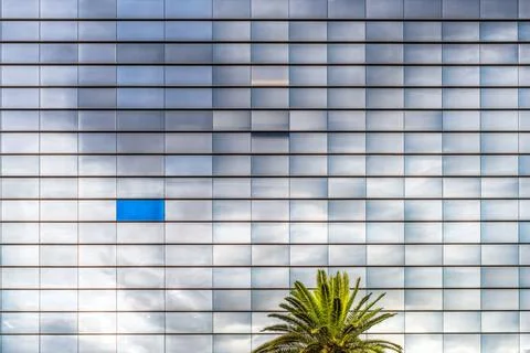 Edificio De Vidrio Galia Nervion Sevilla With Palm Tree Stock Photos