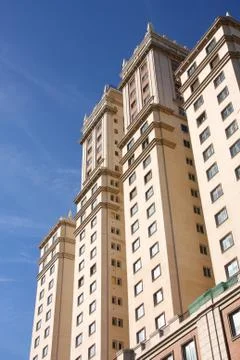 Edificio Espana, one of the tallest skyscrapers in Madrid, Spain Stock Photos