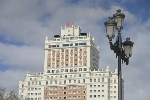  Edificio Espana, Plaza de Espana, Madrid, Spanien *** Edificio Espana, Pl... Stock Photos