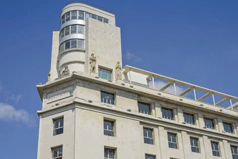  Edificio La Equitativa, Alcala 63, Madrid, Spanien *** Edificio La Equita... Stock Photos