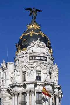 Edificio Metropolis, Madrid, Spain Stock Photos