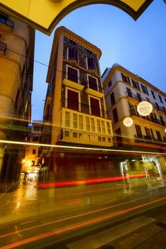 Edificio modernista en la calle Colon. Palma. Mallorca. Baleares. Espana. ... Stock Photos