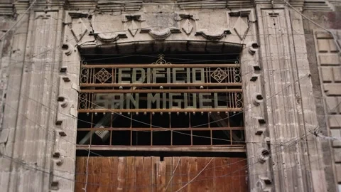 Edificio San Miguel Facade Historic Center Mexico City Stock Footage 346972681