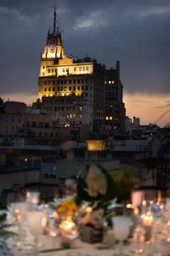 Edificio Telefónica Madrid Stock Photos