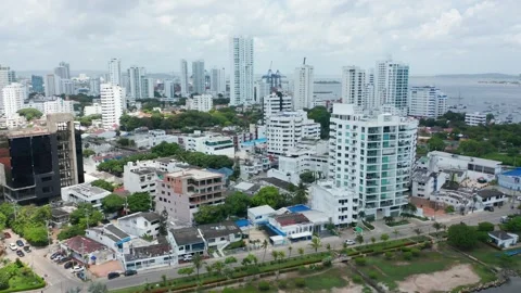 Edificio Vista Cartagena Colombia Downtown Financial District Skyline 04/07/2023 Stock Footage 247532336