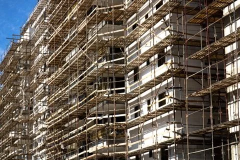 Edificios en construcción en ciudad Stock Photos