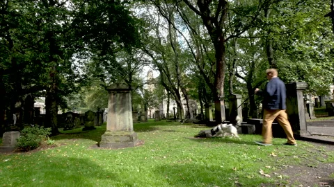 Edimburgh, Scotland, view of Saint Cuthbert's Kirkyard Video stock 217400976