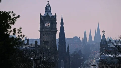Edinburgh Balmoral Clock Tower Video stock 128278578