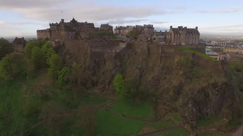 Edinburgh Castle by air Video stock 65500299