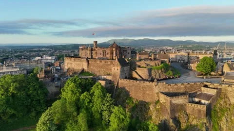Edinburgh Castle Drone Stock Footage 277568223