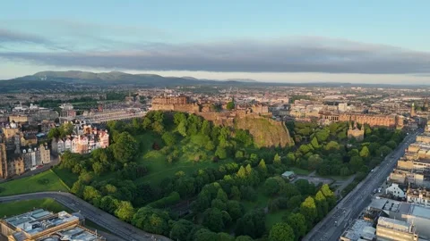 Edinburgh Castle Drone Stock Footage 277568256
