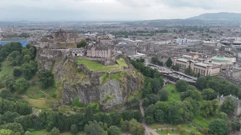 Edinburgh Castle drone shot Stock Footage 287058667
