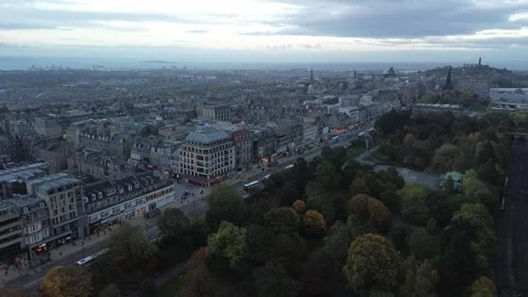 EDINBURGH CASTLE DRONE VIDEO Video stock 254586423