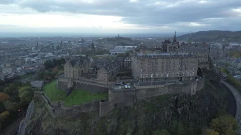 EDINBURGH CASTLE DRONE VIDEO Video stock 254586464