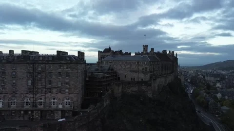 EDINBURGH CASTLE DRONE VIDEO Video stock 254586499