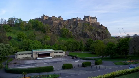 Edinburgh Castle During Sunset Stock Footage 119139542