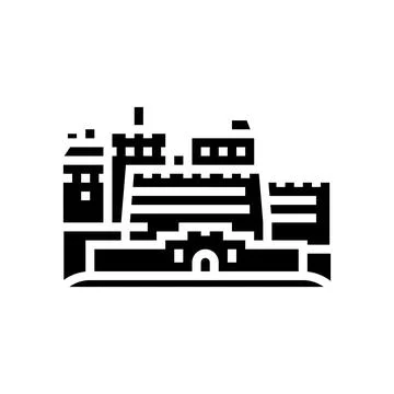 Edinburgh castle glyph icon vector illustration Ilustração Stock