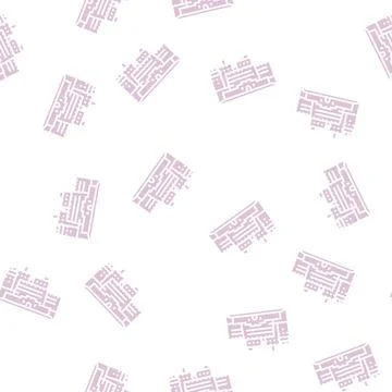 Edinburgh castle glyph seamless pattern Ilustração Stock
