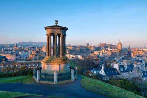 Edinburgh from castle hill Stock Photos