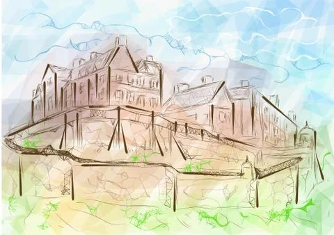 Edinburgh castle Stock Illustration