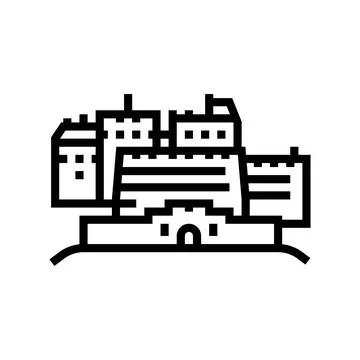 Edinburgh castle line icon vector illustration Ilustração Stock