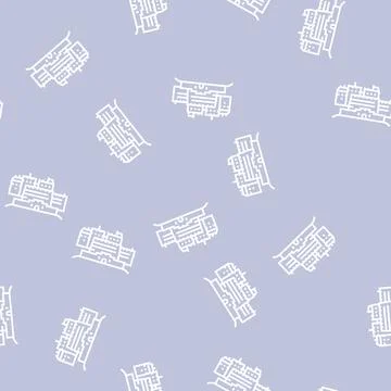 Edinburgh castle line seamless pattern Stock Illustration