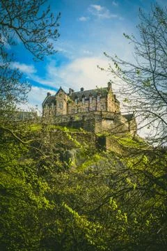 Edinburgh Castle in Scotland in Spring Stock Photos