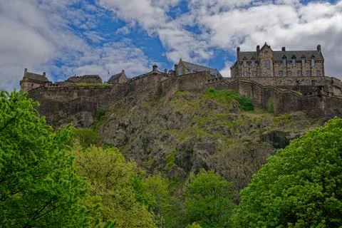Edinburgh Castle in springtime Stock Photos