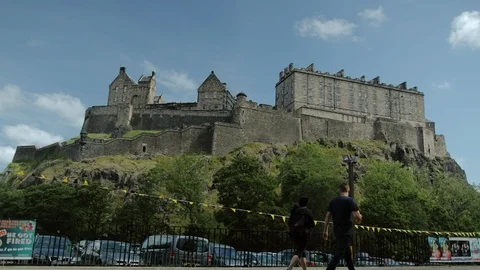 Edinburgh Castle in the sun Stock Footage 115423089