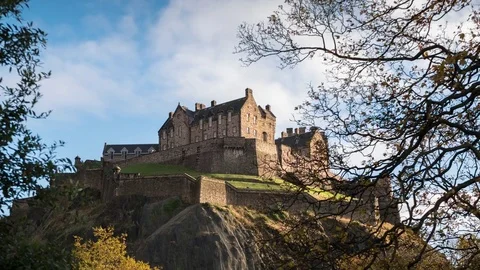 Edinburgh Castle Timelapse Stock Footage