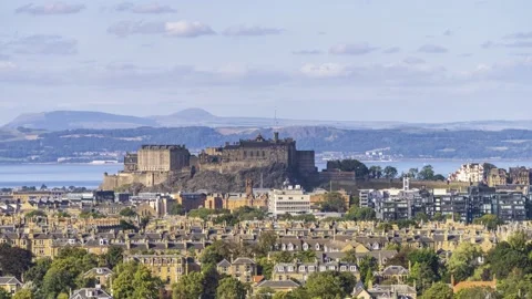 Edinburgh Castle Timelapse Stock Footage 164302040