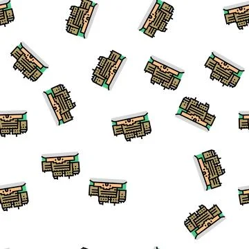 Edinburgh castle vector seamless pattern Ilustração Stock