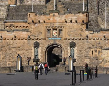 Edinburgh castle visitors Stock Photos