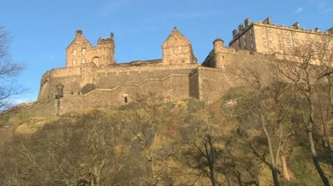 Edinburgh Castle West View Stock Footage 10884540