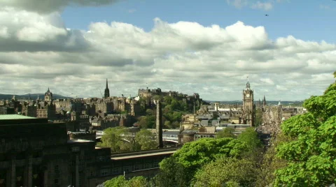 Edinburgh Castle Zoom in Vídeo Stock 489080