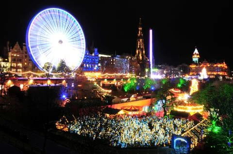 Edinburgh Christmas time Stock Photos