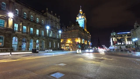 Edinburgh City Centre in Timelapse Motion. 4K UHD Stock Footage 105922116
