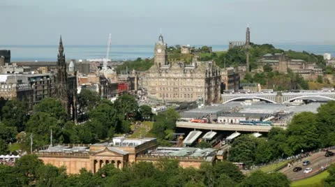 Edinburgh cityscape 스톡 동영상 12329013