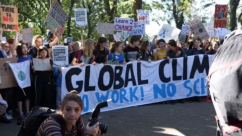 Edinburgh Climate March (3rd Global) Stock Footage 117827399