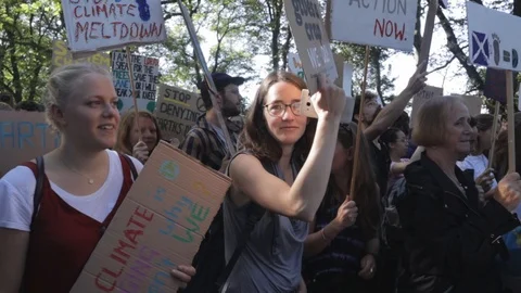 Edinburgh Climate March (3rd Global) Stock Footage 117827417