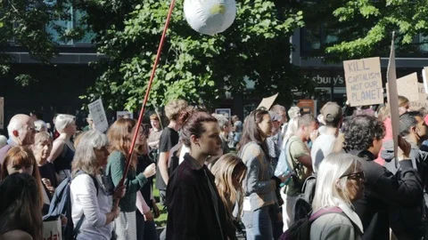 Edinburgh Climate March (3rd Global) Stock Footage 117827428