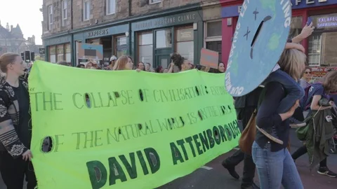 Edinburgh Climate March (3rd Global) Stock Footage 117827478