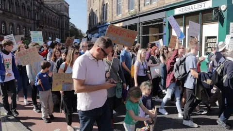 Edinburgh Climate March (3rd Global) Stock Footage 117827510