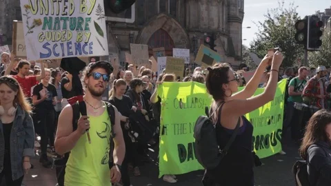 Edinburgh Climate March (3rd Global) Stock Footage 117827512